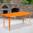thumbnail image 2 of Bowery Hill Contemporary 31.5" x 63" Metal Dining Table in Orange, 2 of 2
