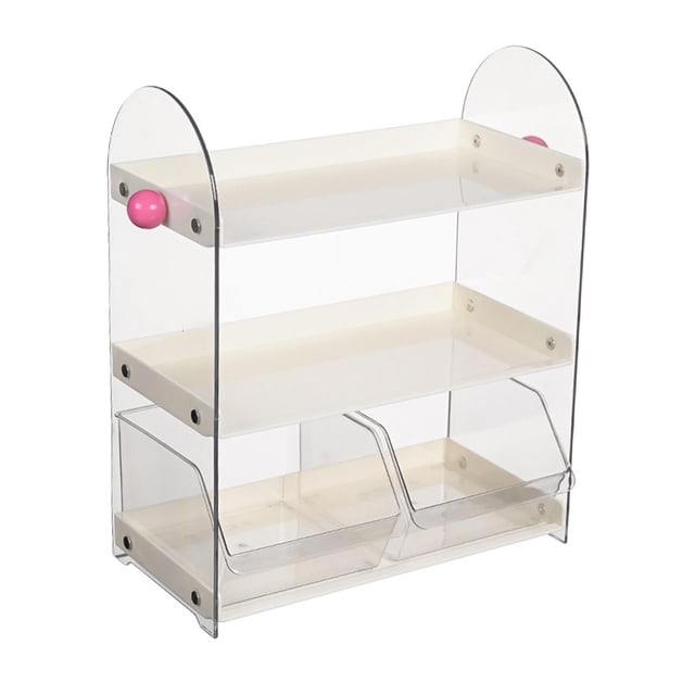 Luzkey Coffee Cup Rack Clear Countertop Organizer for Hotel Kitchen Pantry Tabletop White