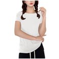 thumbnail image 1 of Yuyuzo Hauts de Pyjama pour Femmes T-Shirts à Manches Courtes Col Rond Couche de Base Douce Coupe Ample Vêtements de Nuit, 1 of 3