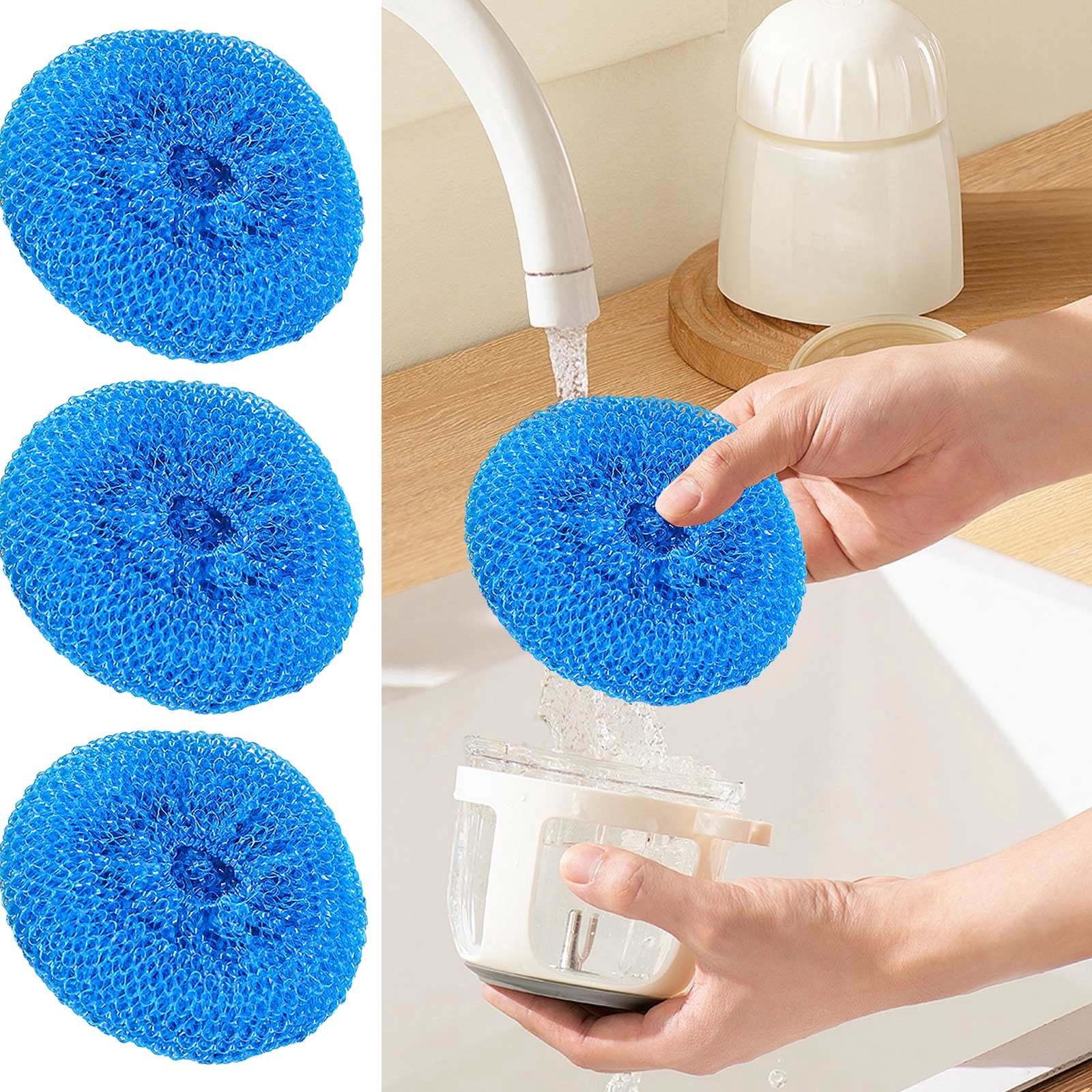 GZJCKJY 3Pcs Plastic Mesh Scouring Pads, Plastic Dish Scrubbers for ...