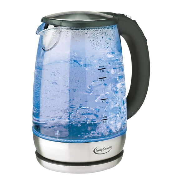 Bouilloire électrique sans fil Betty Crocker 1,7 L en verre à changement de couleur