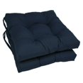 thumbnail image 1 of 16-inch Solid Twill Square Tufted Chair Cushions (Set of 2) - Navy, 1 of 2