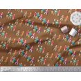 thumbnail image 2 of Soimoi Brown Poly Georgette Fabric Human Group Decor Fabric Printed Yard 42 Inch Wide, 2 of 3
