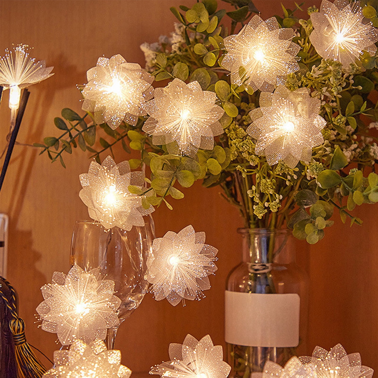YIMWNYI LED Flower String Lights, Wedding Indoor Outdoor Decorations, Battery Powered, Energy Saving, Perfect for Parties, Event Lighting, Decorative Twinkle Lights