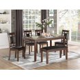thumbnail image 3 of Topline Home Furnishings 6pc Solid Wood Dining Set<br>Includes: Table, 4 Chairs and Bench, 3 of 9