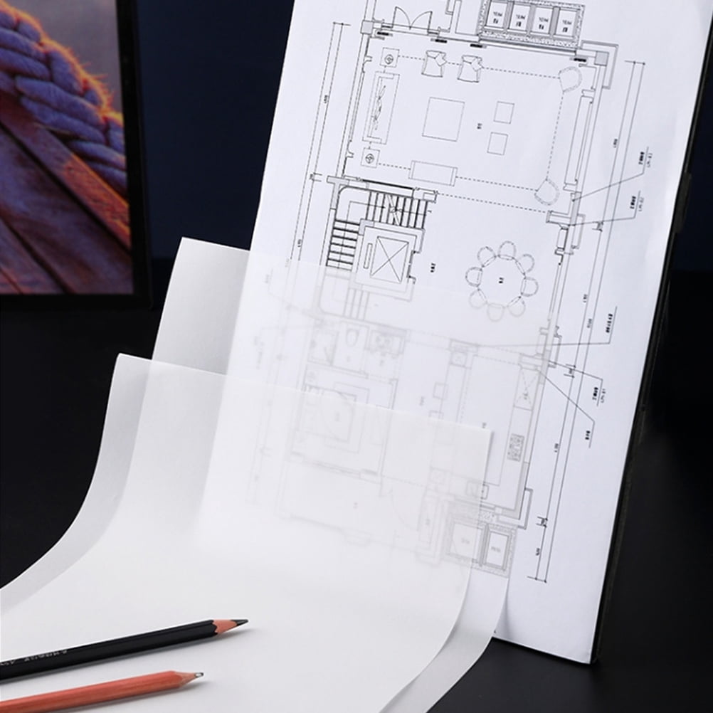 TEHAUX 50 Pcs White Translucent Craft Paper Sheets for Art Creation Tracing Printing Invitations
