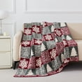 thumbnail image 1 of Holiday Time Cozy Throw Patchwork, 1 of 9