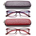 thumbnail image 2 of EYEURL Purple Red Ladies Reading glasses - 15 Women Readers Retro Blue Light Blocking computer UV Protection Reading glasses, 2 of 4
