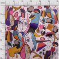 thumbnail image 3 of oneOone Cotton Silk Light Purple Fabric Abstract Comic Face Sewing Craft Projects Fabric Prints By Yard 42 Inch Wide, 3 of 5