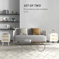 thumbnail image 4 of HOMCOM Boho Design Nightstand Set of 2 with 2 Drawers for Living Room, 4 of 10