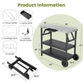 thumbnail image 2 of Gymax 3-Shelf Movable Grill Cart Table Home & Outdoor Multifunctional Stainless Steel, 2 of 10