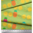 thumbnail image 3 of Soimoi Tissu en Rayonne Vert Imprimé Tranches de Pin et Citron au Mètre 56 Pouces de Large, 3 of 5