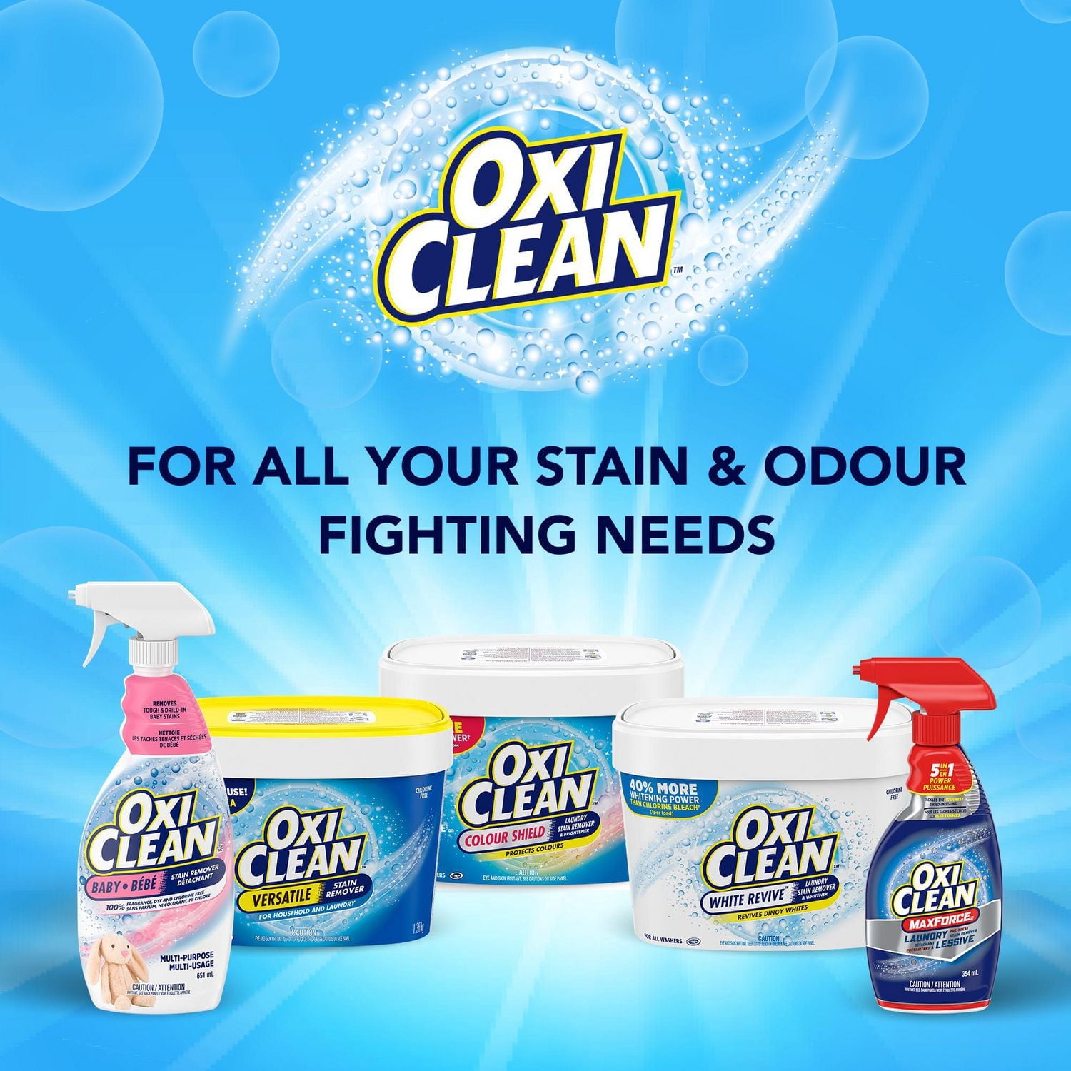 OxiClean Détachant polyvalent en poudre pour la maison et la lessive, sans danger pour les couleurs, sans chlore, 680 g