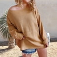 thumbnail image 2 of Timegard Womens Plus Size Tops Sweater off Shoulder Long Sleeve Pullover Fall Winter Casual Comfy Knit Tops, 2 of 4