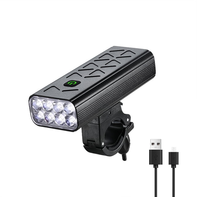 8LED Bike Light Front Bicycle Headlight High Brightness Rechargeable Cycling Light 9600mAh Power Banks Waterproof with 5 Light Modes for Mountain Road Bike