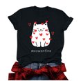 thumbnail image 2 of Meichang T-Shirts pour Femmes, T-Shirts de la Saint-Valentin, Imprimé Drôle, Hauts Mignons, Col Rond, Manches Courtes, T-Shirts de Vacances, Saint-Valentin, 2 of 4