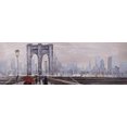 thumbnail image 3 of Pont de Brooklyn avec Passantsby - Toile 20"x60 Pouces - Impression à la Demande, 3 of 5