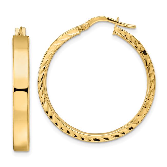 Quality Gold TF1998 14K Yellow Gold Polished Hoop Earrings