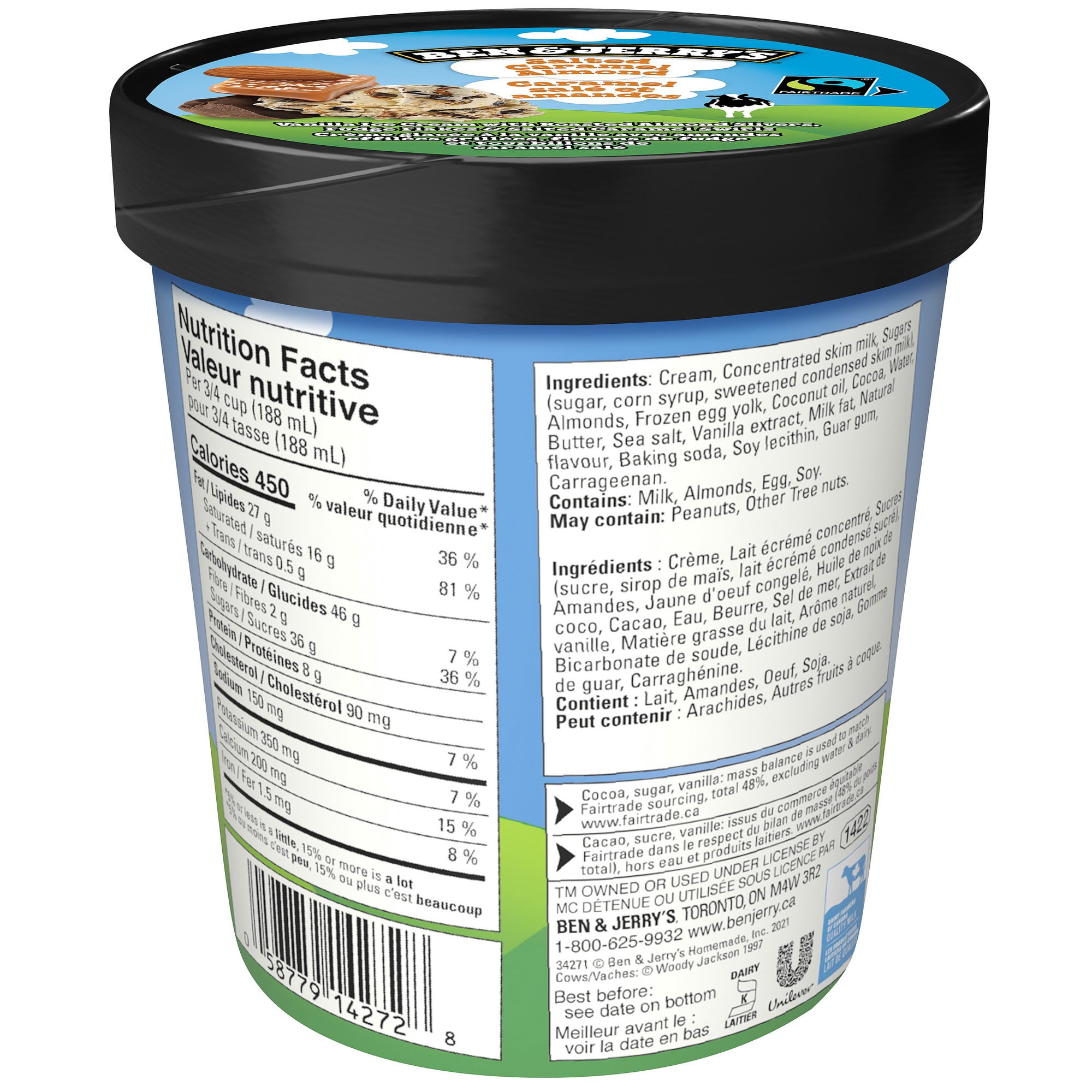 Ben & Jerry's Salted Caramel Almond Ice Cream, 473 mL