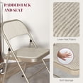 thumbnail image 4 of HOMCOM Metal Folding Chairs with Linen Cushion Foldable Chairs Beige, 4 of 10