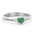 thumbnail image 1 of Birthstone Heart Ring with Shoulder Accents - Emeral (May), 1 of 4