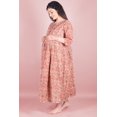 thumbnail image 2 of DWEEP SARA Peach Block Printed Maternity Cotton Dress, XXL/44, 2 of 7