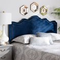 thumbnail image 4 of Baxton Studio Tête de Lit Contemporaine en Velours Queen Bleu Royal, 4 of 6
