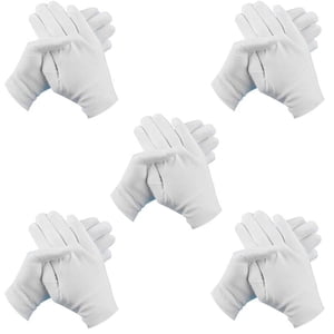 XIPYYKM 5 Pairs of White Cotton Gloves Breathable Work Jewelry Inspection Etiquette Gloves Protective Gear L Clearance Gloves
