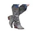 thumbnail image 1 of Woobling Ladies Comfort Pull On Shoe Walking Retro Western Cowgirl Non Slip Riding Boots Gray 7.5, 1 of 3