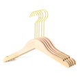 thumbnail image 1 of 10pcs Flocking Wood Hanger Lightweight Non-Slip Clothing Hanging Natural Rack, 1 of 3
