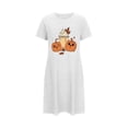 thumbnail image 5 of Sakmal Robe de Nuit Courte Moomoos pour Femmes, Sommeil, Grande Taille, Blanche, Confortable, Halloween, Imprimé Citrouille, Manches Courtes, Chemises de Nuit pour Femmes, 5 of 5