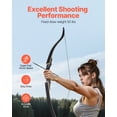 thumbnail image 3 of VEVOR 60in Takedown Recurve Bow Wooden Bow Arrow Kit Right Hand Hunting Practice 50lbs, 3 of 9