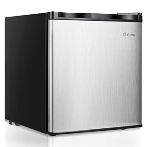 Costway 1.1 Cu.ft. Compact Mini Freezer droit en acier inoxydable porte simple maison Dorm