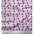 thumbnail image 1 of Soimoi Purple Poly Georgette Fabric Maze & Rose Floral Decor Fabric Printed Yard 52 Inch Wide, 1 of 6