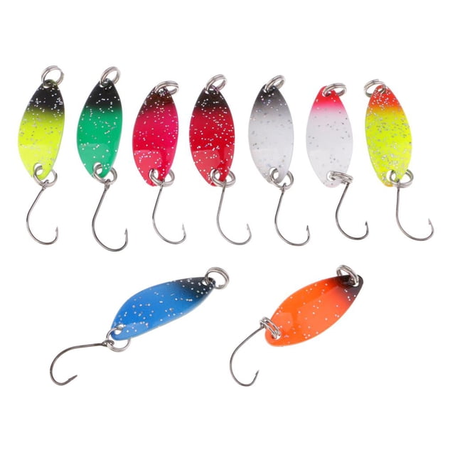 S SERENABLE 9Pcs 3.2cm 3g Long Cast Fishing Lures Spoons Hard Bait with Single Hook