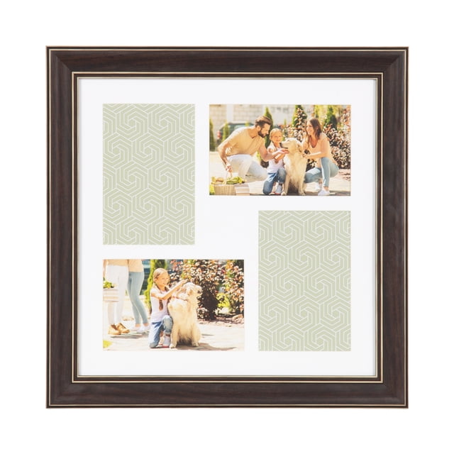 DesignOvation Bagnell 4 Opening Brown Collage Picture Frame
