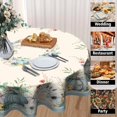 thumbnail image 3 of Pumpkin Leaves Round Tablecloth 60 Inch, Fall Autumn Thanksgiving Harvest Table Cloth Washable Table Cover for Dinner Kitchen Holiday Picnic Party Garden Decoration, 3 of 6