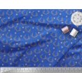 thumbnail image 2 of Soimoi Blue polyester Crepe Fabric Antler & Star Decor Fabric Printed Yard 42 Inch Wide, 2 of 5