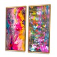 thumbnail image 3 of Designart "Retro Groove Summer Abstract Expressionism" Abstract Painting Framed Wall Art Set Of 2 - Modern Pink Framed Wall Art Set Of 2, 3 of 6