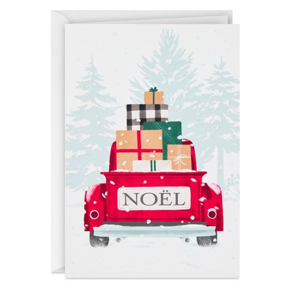 Boîte de cartes de Noël en français, Image Arts, camionnette rouge rétro (paquet de 16 cartes et enveloppes)