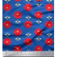 thumbnail image 1 of Soimoi Velvet Fabric Floral & Bee Insects Print Fabric by The Yard 58 Inch Wide, 1 of 3