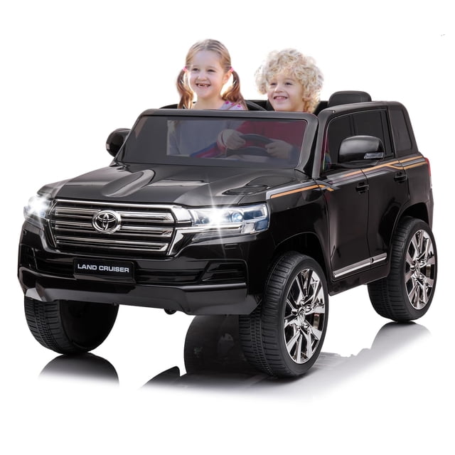GloryStar 12V Licensed Toyota Land Cruiser Ride-On Car, Remote Control, 3 Speeds, Music, Horn & LED Lights