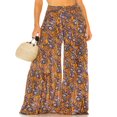 thumbnail image 1 of Pantalons de Plage Boho pour Femmes Taille Haute Décontractée Ample Jambe Grand Droite Imprimée, 1 of 6