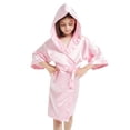 thumbnail image 1 of MIASHUI Peignoirs de Pyjama pour Enfants, Garçons et Filles Tout-Petits, Peignoir à Capuche en Satin de Soie, Nuisette, Vêtement de Nuit, Rose, 8-9 Ans, 1 of 7