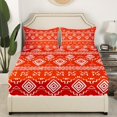 thumbnail image 3 of Erosebridal Boho Aztec Sheet Set Full, Western American Tribal Bedding Sets Full Size, Red 4 Pieces, 3 of 7