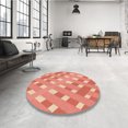 thumbnail image 4 of Ahgly Company Tapis d'Intérieur Rond Lavable en Machine Transitionnel Saumon Rose Clair, 8 Pieds Rond, 4 of 7
