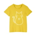 thumbnail image 1 of Économies d'Été! SROBPTY T-Shirts à Manches Courtes pour Tout-Petits, T-Shirt Mode à Col Rond Imprimé pour Garçons et Filles Tout-Petits, Haut à Manches Courtes Jaune, 3 Ans, 1 of 5