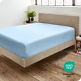 thumbnail image 4 of Bare Home Fitted Sheet - Premium 1800 Collection - Deep Pocket - Ultra-Soft Wrinkle Resistant - California King, Light Blue, 4 of 7