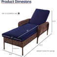 thumbnail image 3 of Chaise Longue d'Extérieur Pliante pour Patio avec Coussin, Osier Toutes Saisons, Chaise de Bronzage Extérieure, Dossier Réglable, Fauteuil Inclinable, 3 of 7