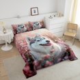 thumbnail image 4 of Erosebridal Ensembles de Couettes pour Chien de Compagnie Format Très Grand, Couettes et Duvets à Fleurs Roses, Déco Kawaii pour Toutou, Réversible 3 Pcs, 4 of 7